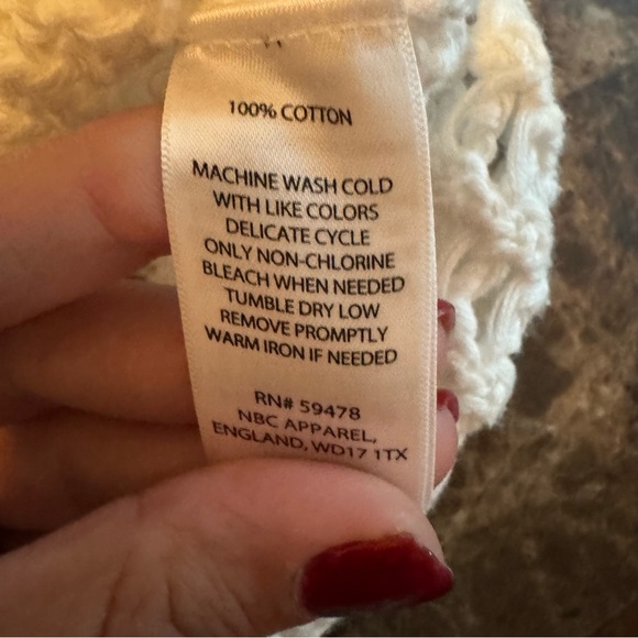 Kenar Sweater Size M Cream 3/4 Sleeve Chunky Stretch Cotton - Picture 6 of 8